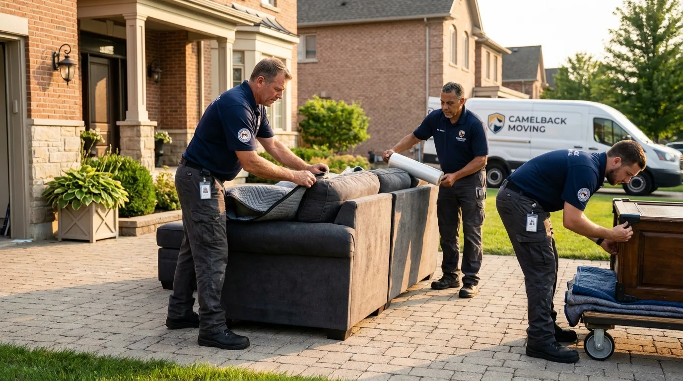 Large estate moving crew wrapping furniture in Entiat, WA